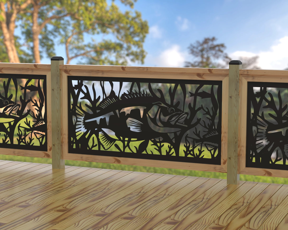 Fish Swimming Railing Panel Insert - Madison Iron and Wood