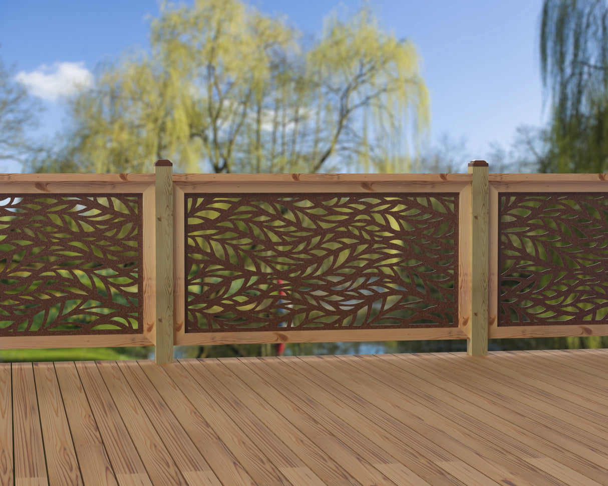 60"x30" - Willow Leaves Fence/Gate Panel Insert - Madison Iron and Wood