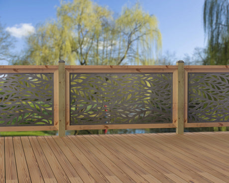 60"x30" - Willow Leaves Fence/Gate Panel Insert - Madison Iron and Wood