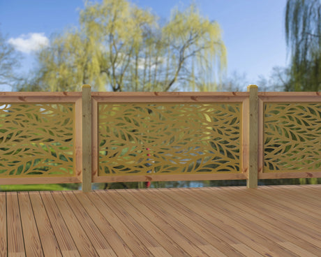 60"x30" - Willow Leaves Fence/Gate Panel Insert - Madison Iron and Wood