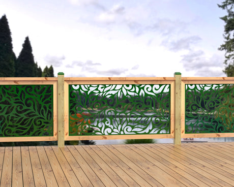 60"x30" - Flowing Leaves Fence/Gate Panel Insert - Madison Iron and Wood