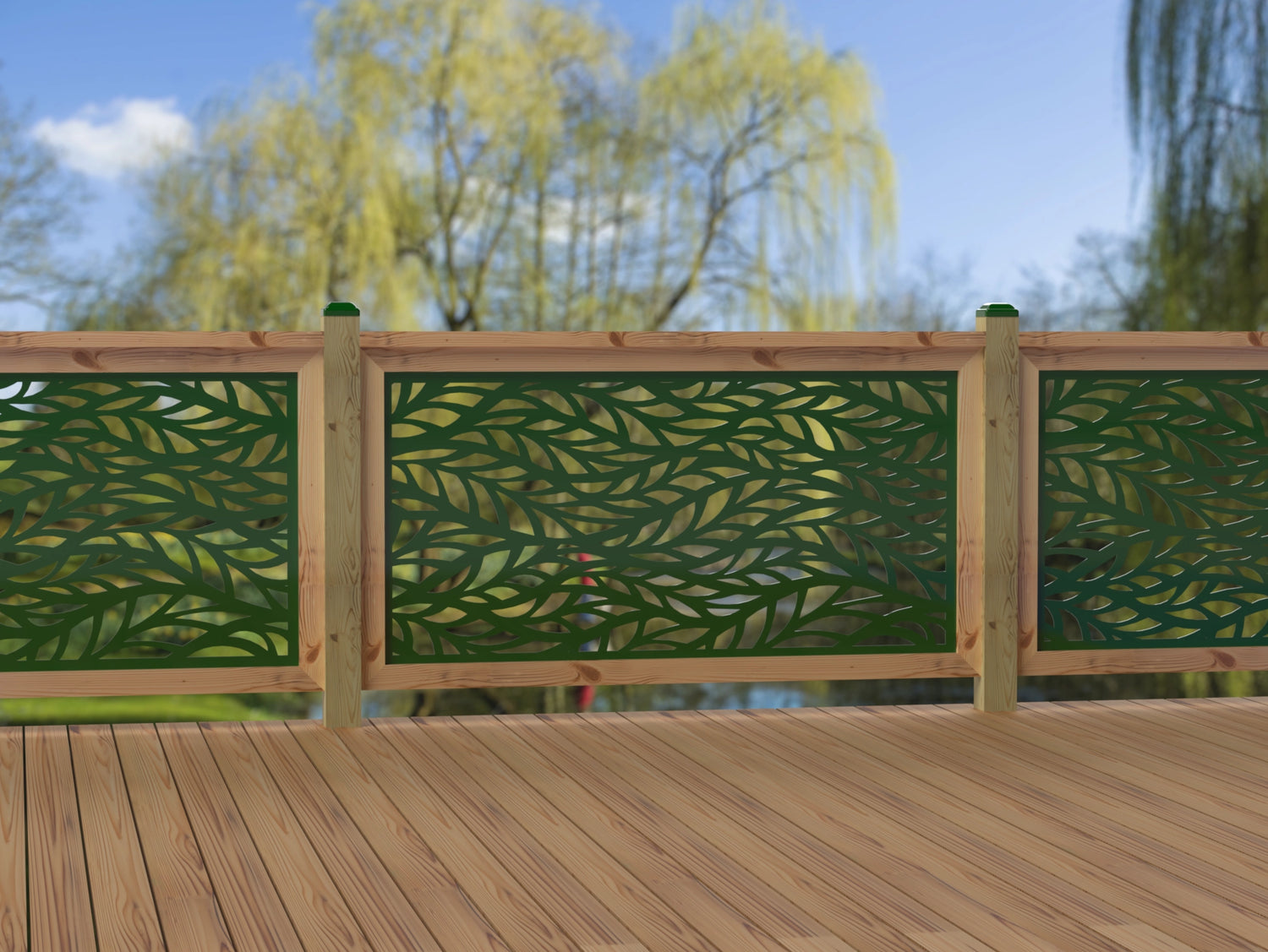 60"x30" - Willow Leaves Fence/Gate Panel Insert - Madison Iron and Wood