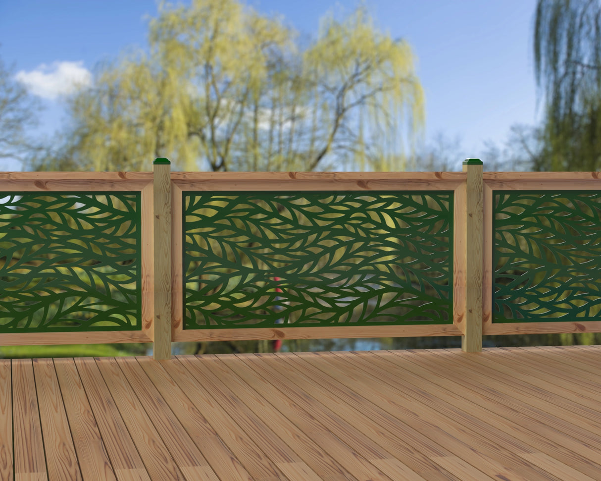 60"x30" - Willow Leaves Fence/Gate Panel Insert - Madison Iron and Wood