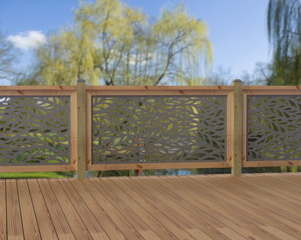 60"x30" - Willow Leaves Fence/Gate Panel Insert - Madison Iron and Wood