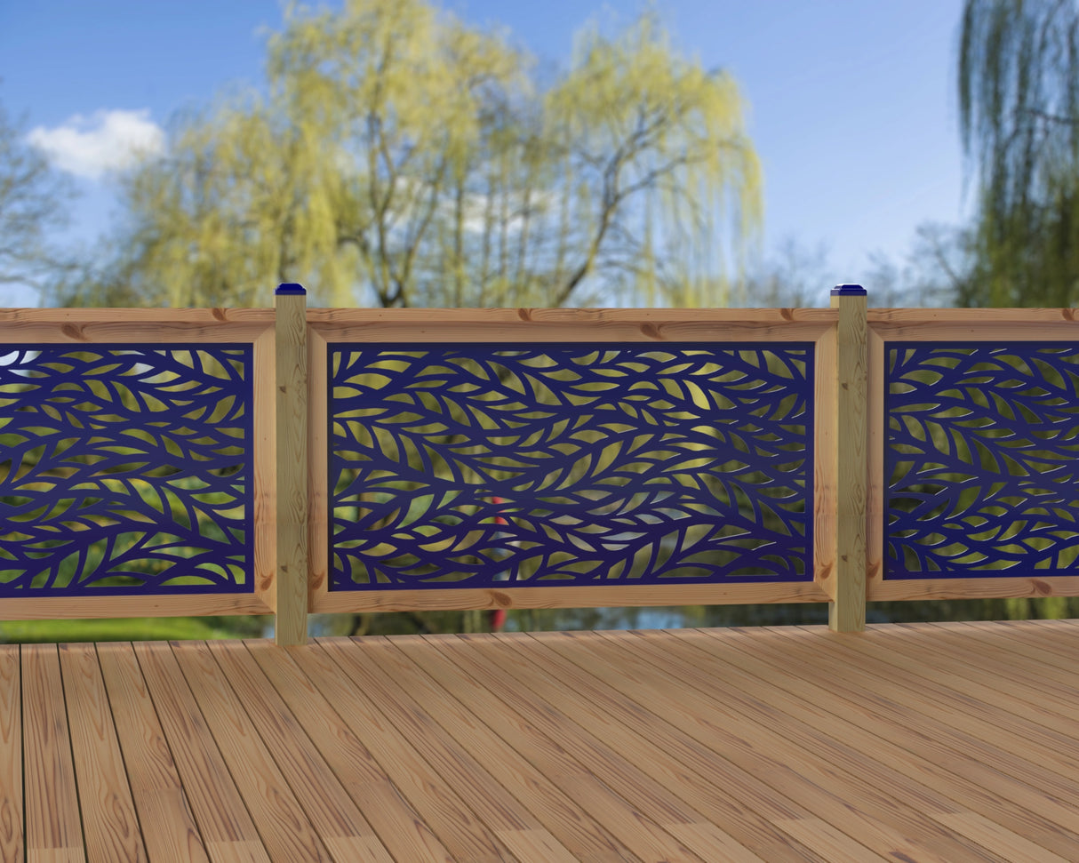 60"x30" - Willow Leaves Fence/Gate Panel Insert - Madison Iron and Wood