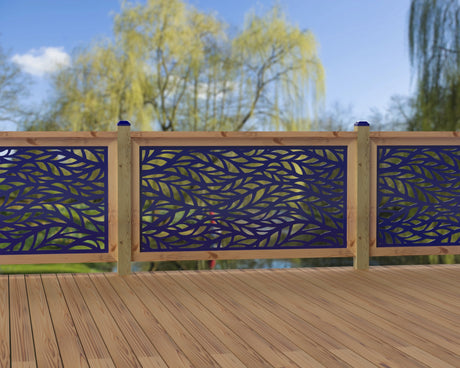 60"x30" - Willow Leaves Fence/Gate Panel Insert - Madison Iron and Wood