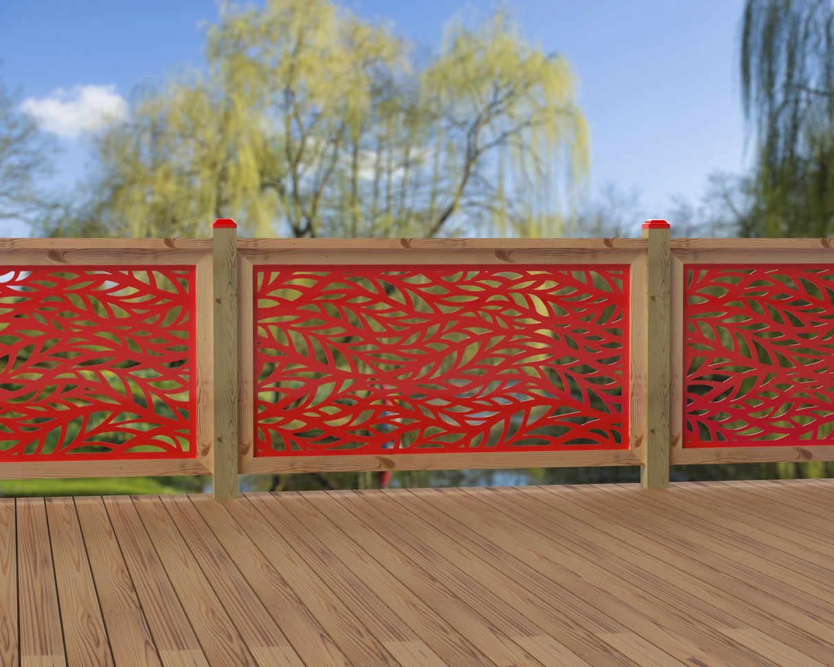 60"x30" - Willow Leaves Fence/Gate Panel Insert - Madison Iron and Wood