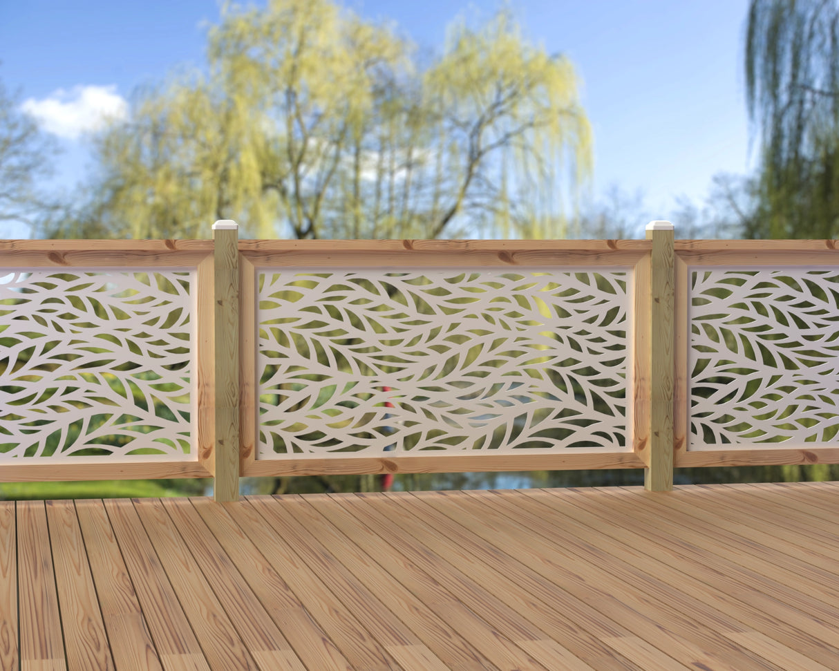 60"x30" - Willow Leaves Fence/Gate Panel Insert - Madison Iron and Wood
