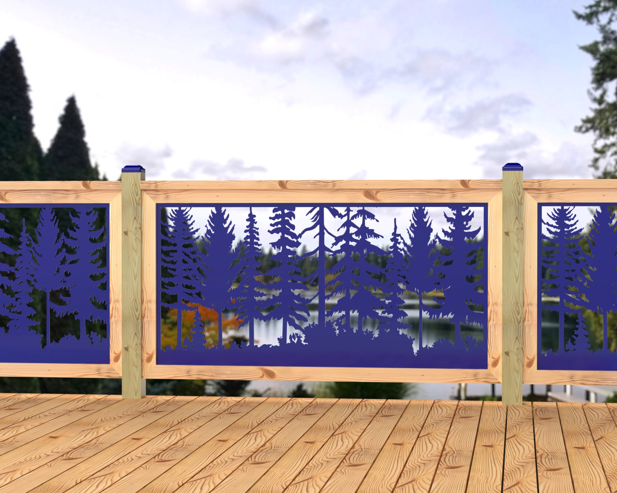 60"x30" - Forest Landscape Fence/Gate Panel Insert - Madison Iron and Wood