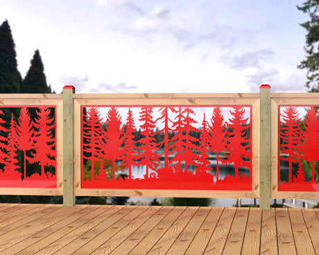 60"x30" - Forest Landscape Fence/Gate Panel Insert - Madison Iron and Wood