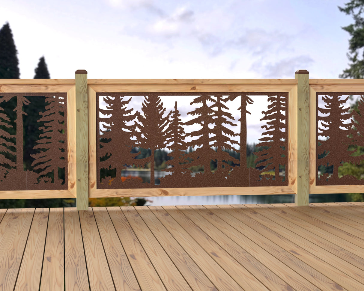 60"x30" - Forest Landscape Fence/Gate Panel Insert - Variation 2 - Madison Iron and Wood