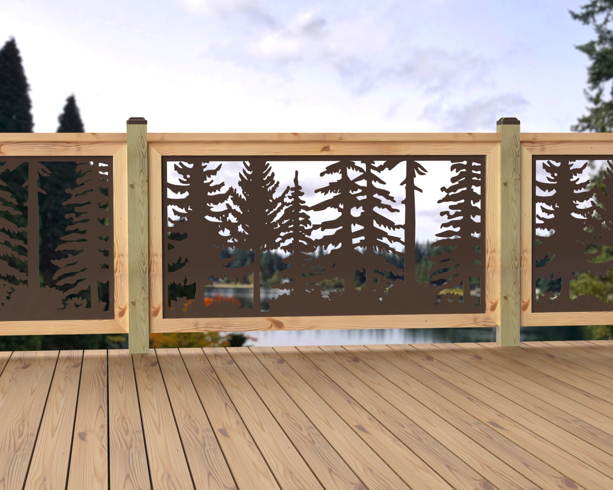 60"x30" - Forest Landscape Fence/Gate Panel Insert - Variation 2 - Madison Iron and Wood