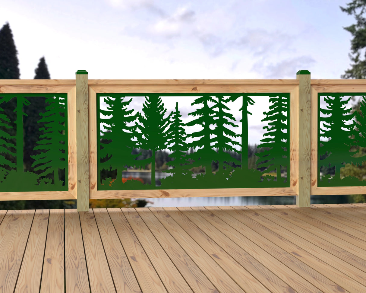 60"x30" - Forest Landscape Fence/Gate Panel Insert - Variation 2 - Madison Iron and Wood