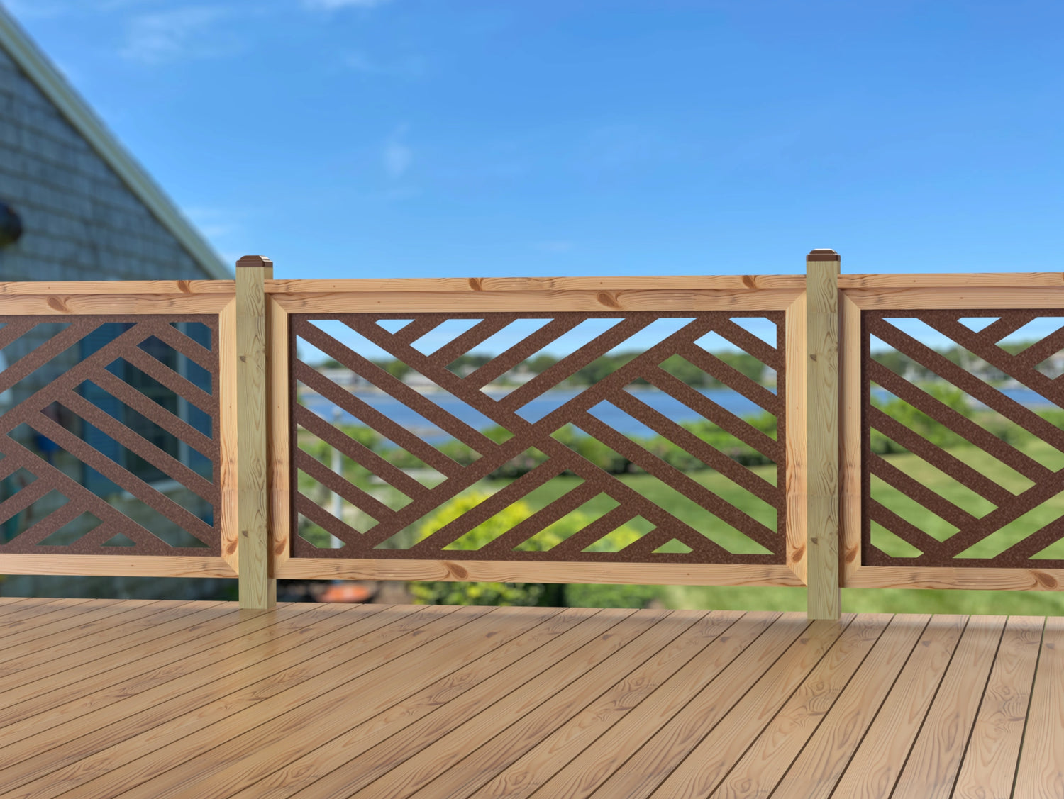 60"x30" - Modern Design Fence/Gate Panel Insert - Madison Iron and Wood