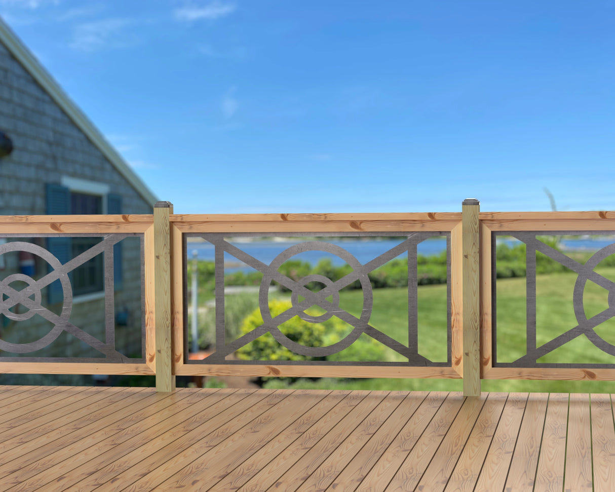 60"x30" - Modern Nautical Design Fence/Gate Panel Insert - Madison Iron and Wood