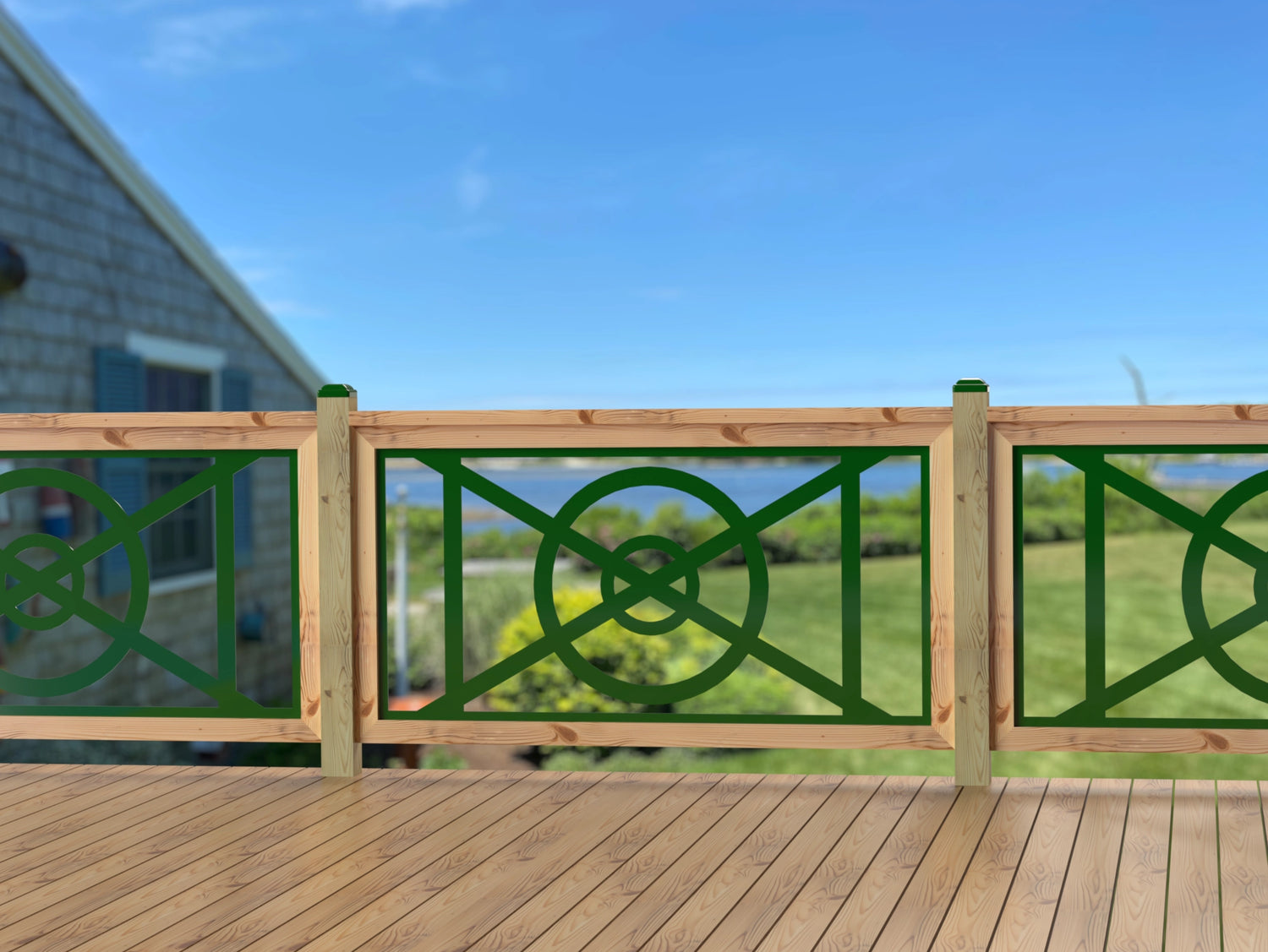 60"x30" - Modern Nautical Design Fence/Gate Panel Insert - Madison Iron and Wood