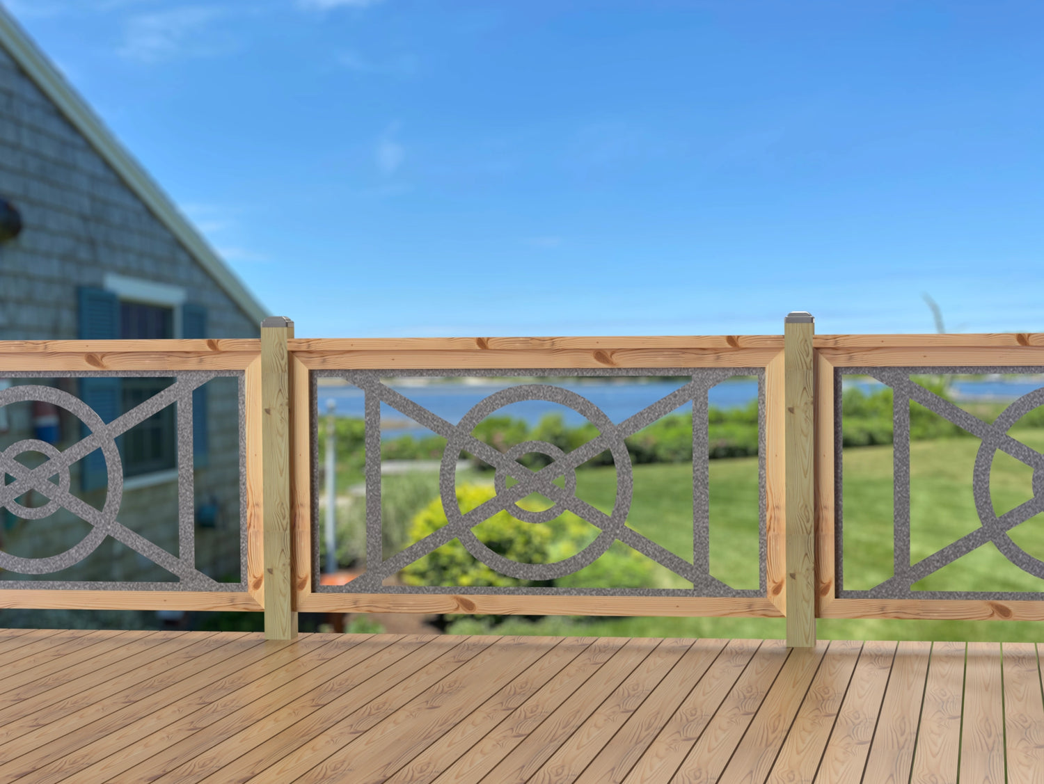 60"x30" - Modern Nautical Design Fence/Gate Panel Insert - Madison Iron and Wood