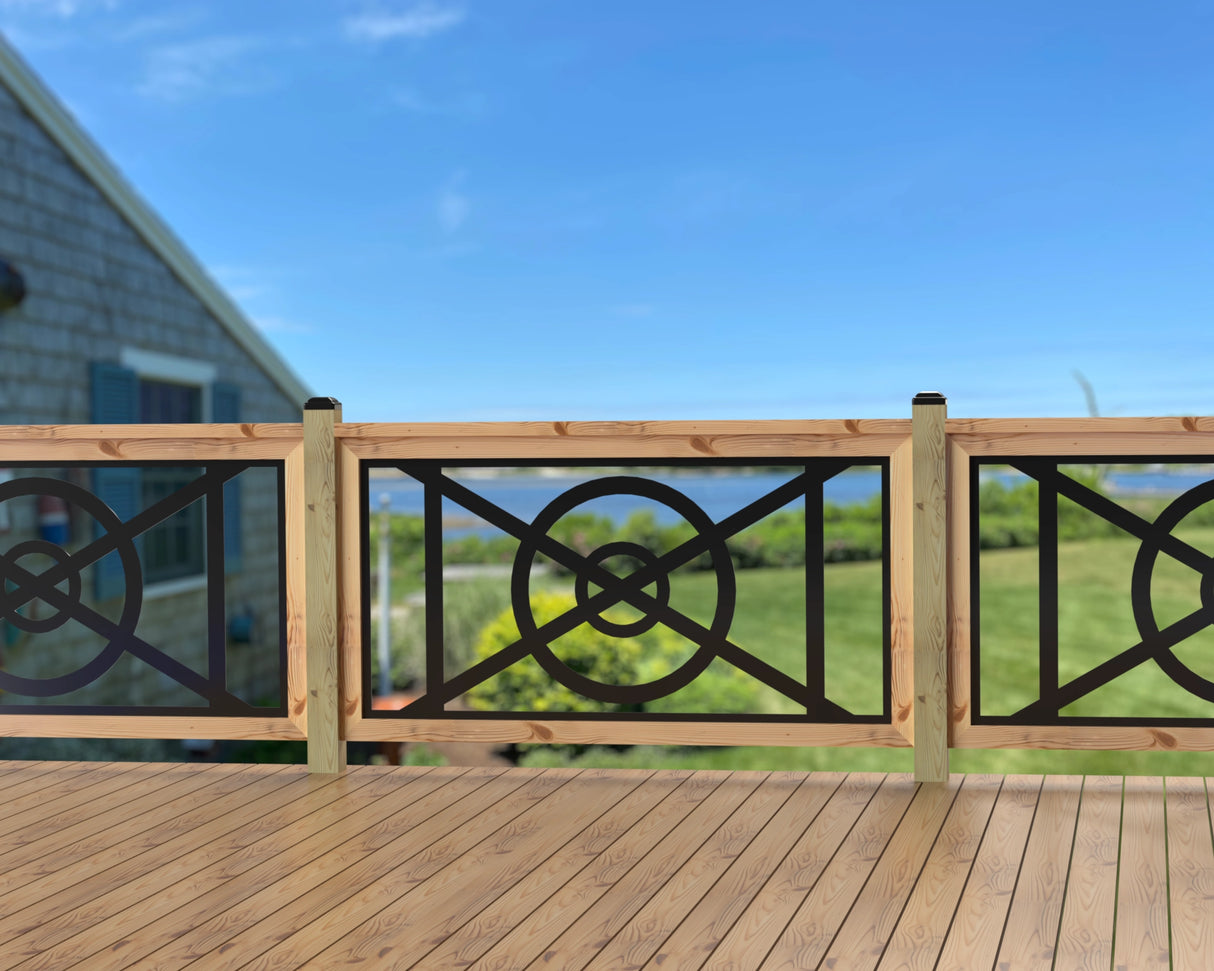 60"x30" - Modern Nautical Design Fence/Gate Panel Insert - Madison Iron and Wood