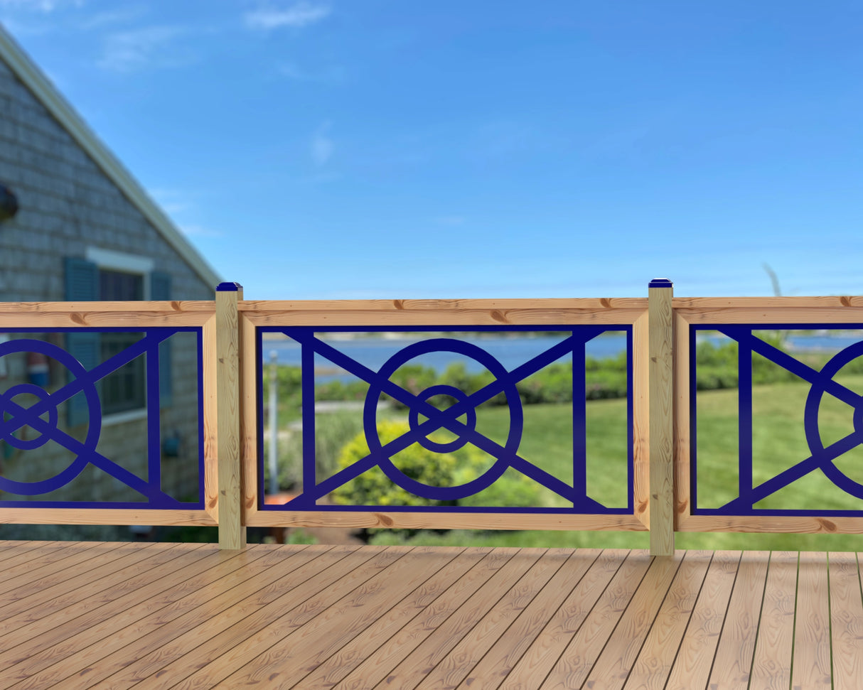 60"x30" - Modern Nautical Design Fence/Gate Panel Insert - Madison Iron and Wood