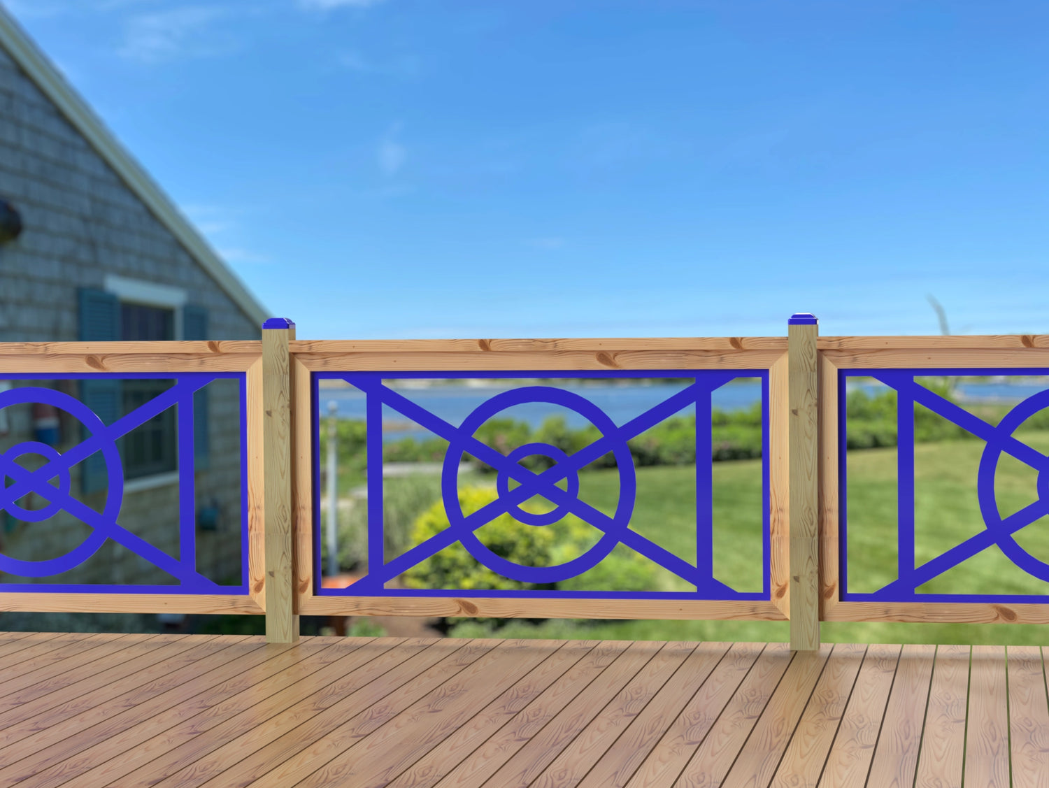 60"x30" - Modern Nautical Design Fence/Gate Panel Insert - Madison Iron and Wood