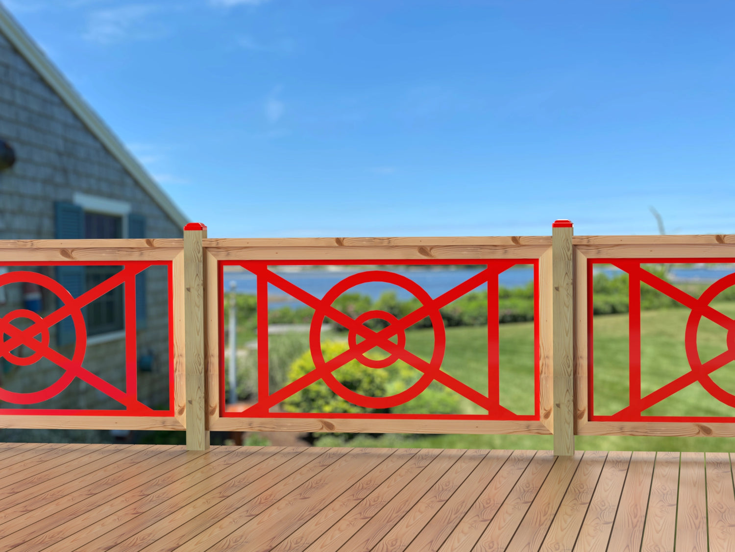 60"x30" - Modern Nautical Design Fence/Gate Panel Insert - Madison Iron and Wood