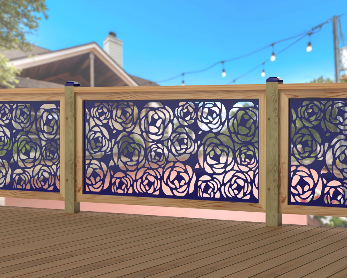 Rose Bush Railing Panel Insert - Madison Iron and Wood
