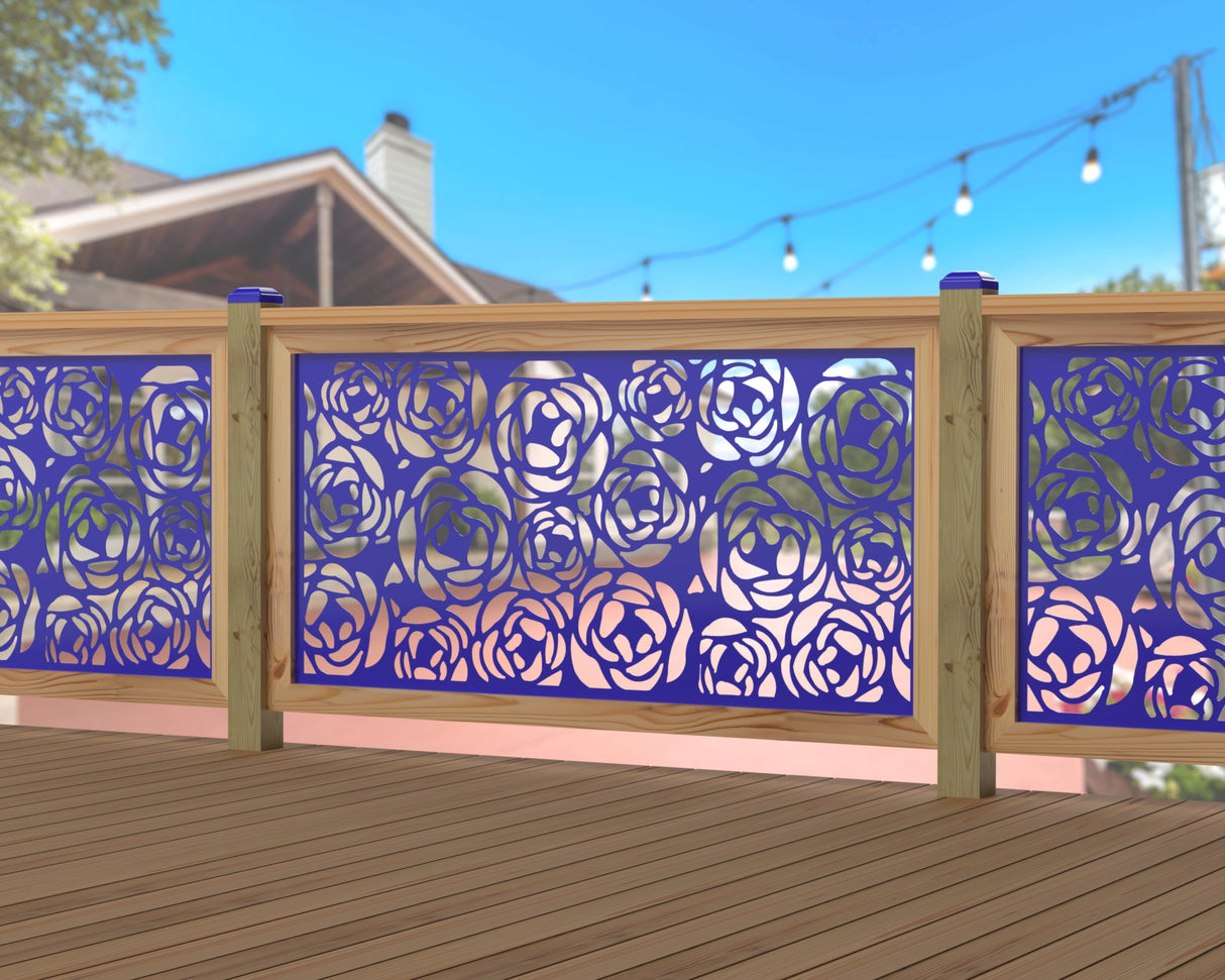 Rose Bush Railing Panel Insert - Madison Iron and Wood