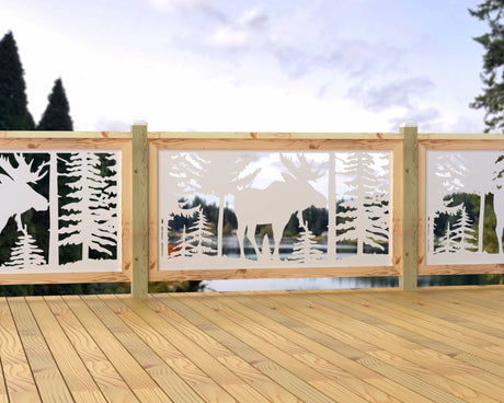 60"x30" - Single Moose Landscape Fence/Gate Panel Insert - Madison Iron and Wood