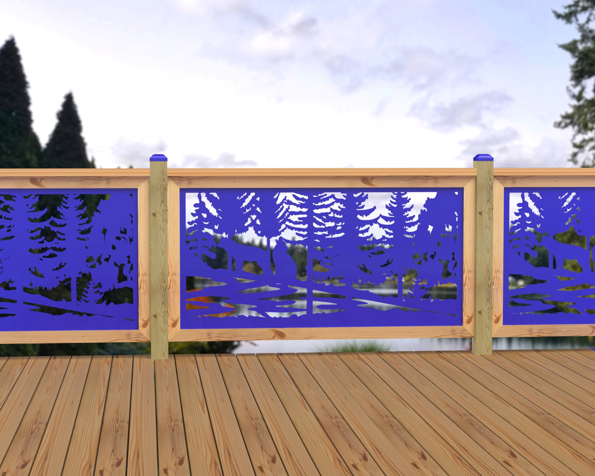 60"x30" - Wolves Howling Fence/Gate Panel Insert - Madison Iron and Wood