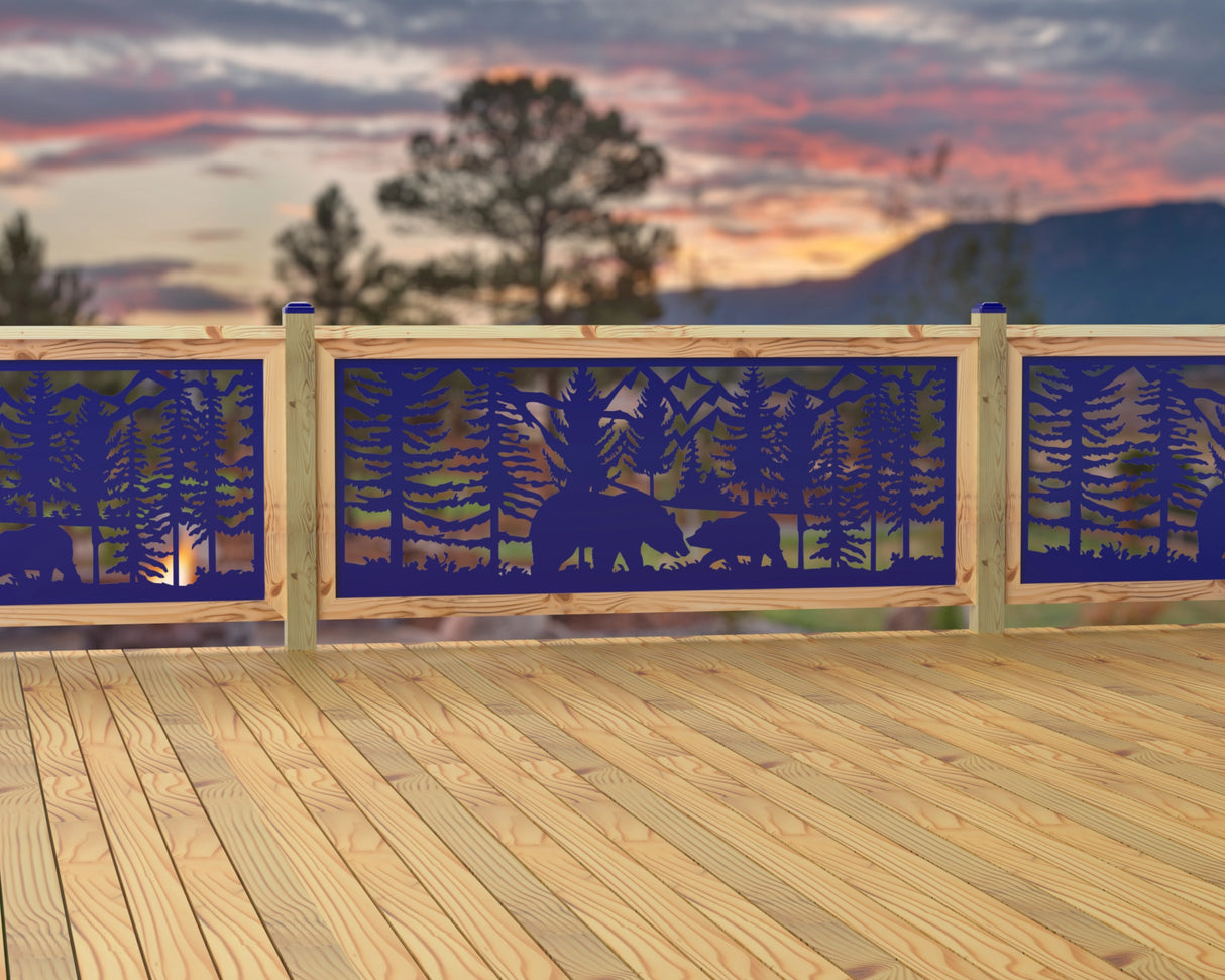 80"x30" - Bear Landscape Fence/Gate Panel Insert - Madison Iron and Wood