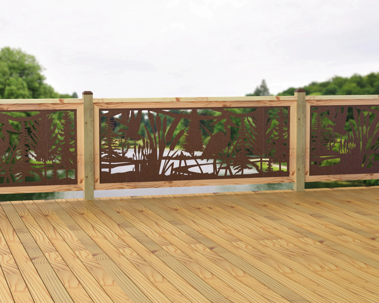 80"x30" - Crane Pond Fence/Gate Panel Insert - Madison Iron and Wood