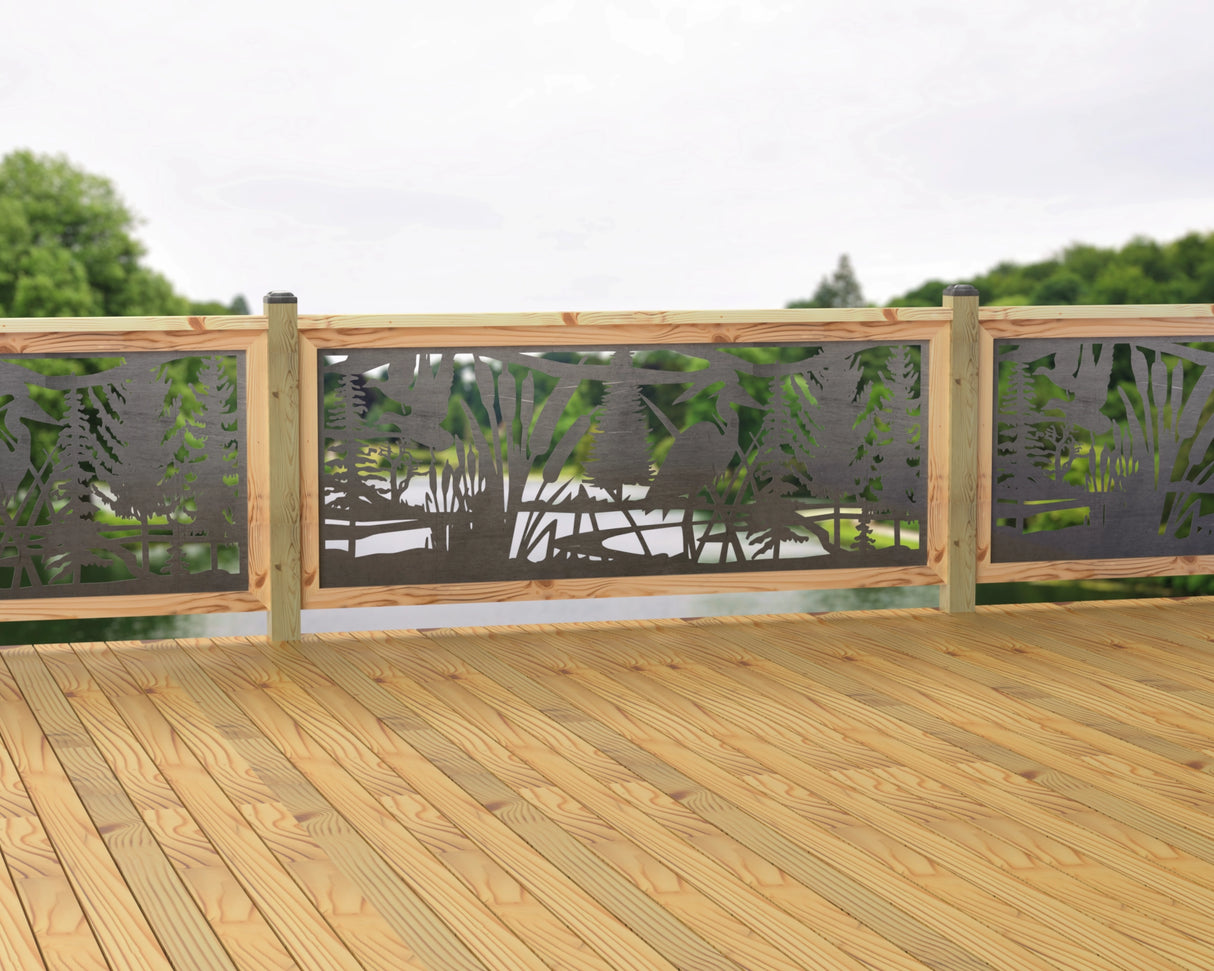 80"x30" - Crane Pond Fence/Gate Panel Insert - Madison Iron and Wood