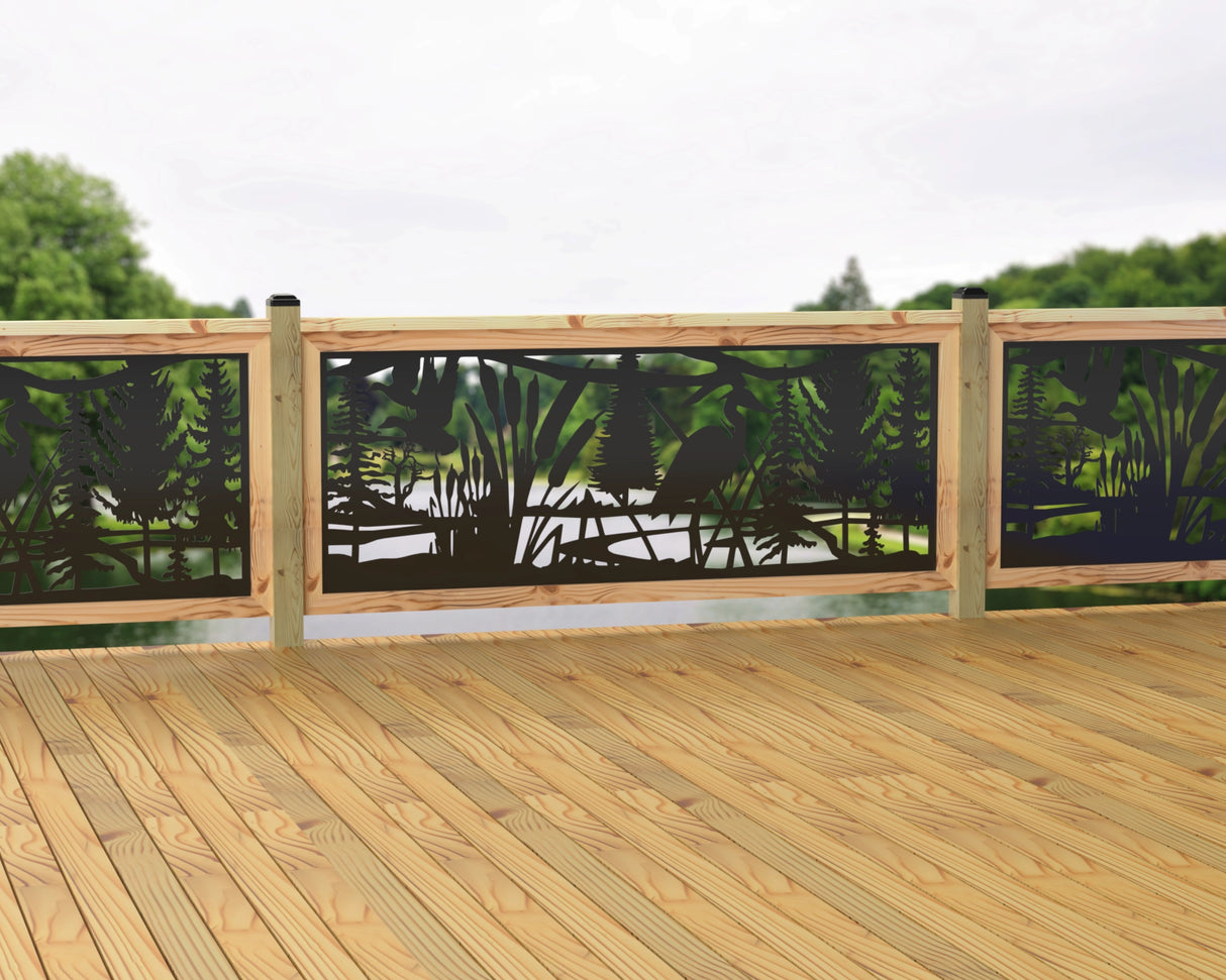 80"x30" - Crane Pond Fence/Gate Panel Insert - Madison Iron and Wood