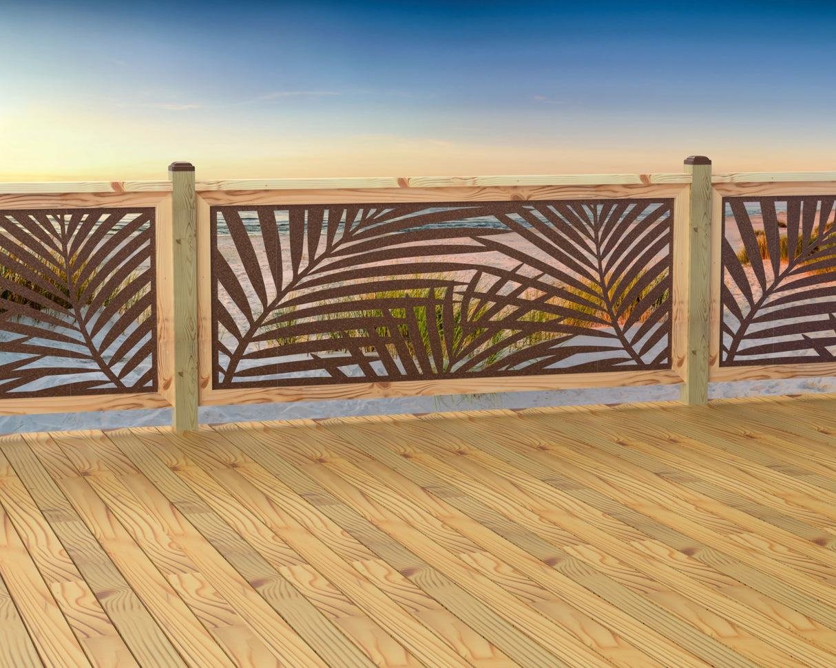 80"x30" - Palm Leaf Pattern Fence/Gate Panel Insert - Madison Iron and Wood