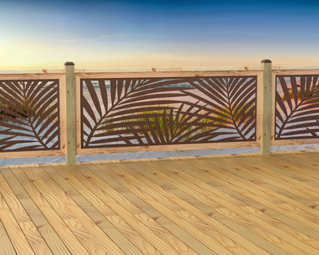 80"x30" - Palm Leaf Pattern Fence/Gate Panel Insert - Madison Iron and Wood