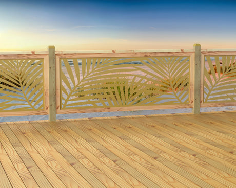 80"x30" - Palm Leaf Pattern Fence/Gate Panel Insert - Madison Iron and Wood
