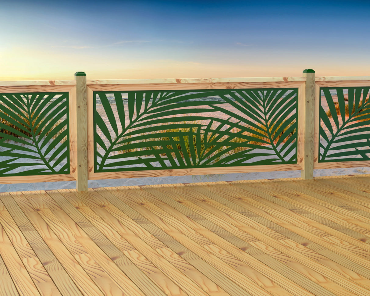 80"x30" - Palm Leaf Pattern Fence/Gate Panel Insert - Madison Iron and Wood