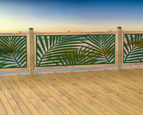 80"x30" - Palm Leaf Pattern Fence/Gate Panel Insert - Madison Iron and Wood