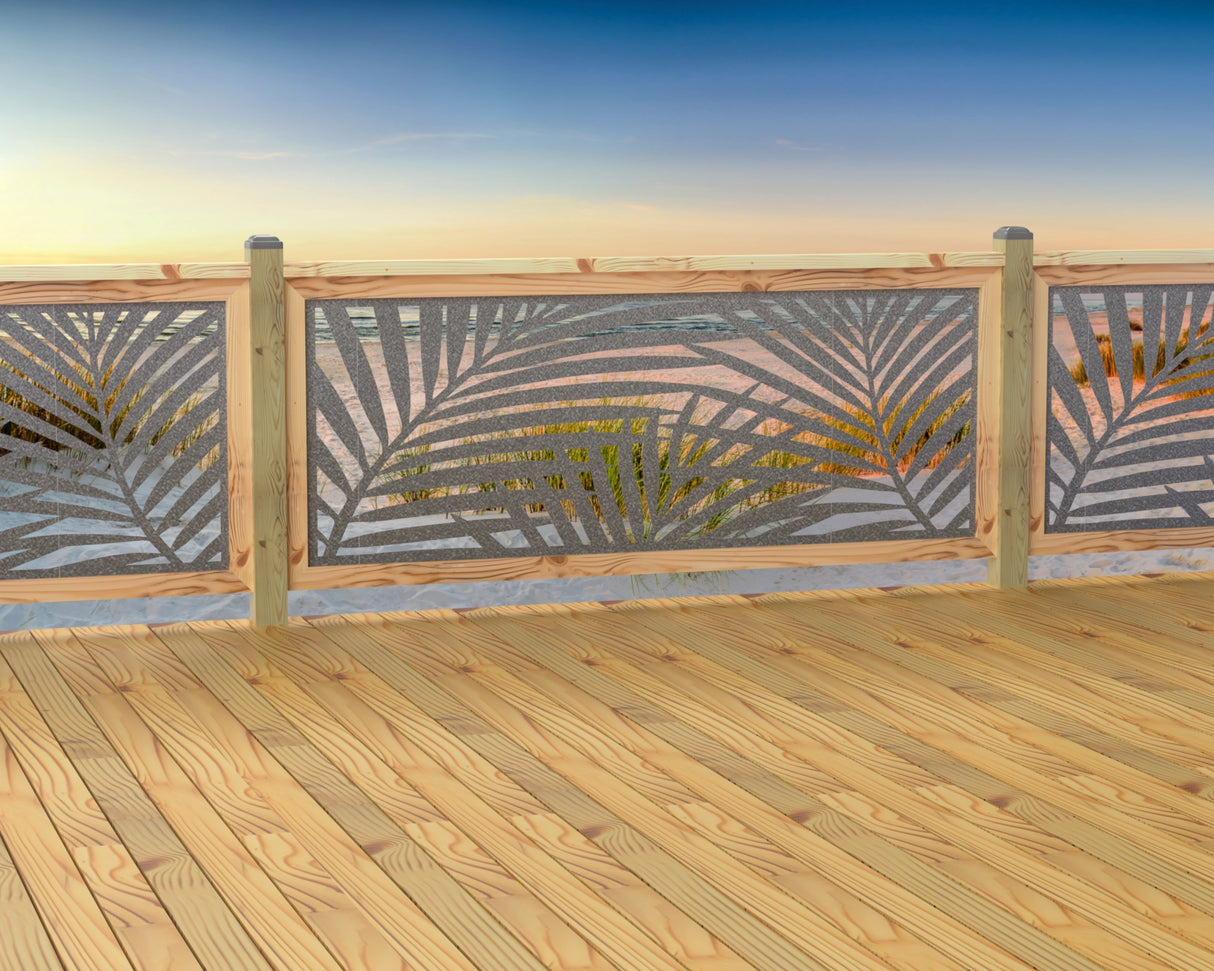 80"x30" - Palm Leaf Pattern Fence/Gate Panel Insert - Madison Iron and Wood