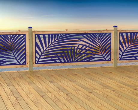 80"x30" - Palm Leaf Pattern Fence/Gate Panel Insert - Madison Iron and Wood