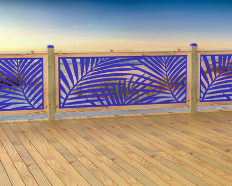 80"x30" - Palm Leaf Pattern Fence/Gate Panel Insert - Madison Iron and Wood