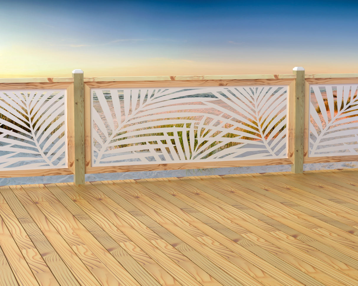 80"x30" - Palm Leaf Pattern Fence/Gate Panel Insert - Madison Iron and Wood