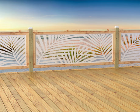 80"x30" - Palm Leaf Pattern Fence/Gate Panel Insert - Madison Iron and Wood
