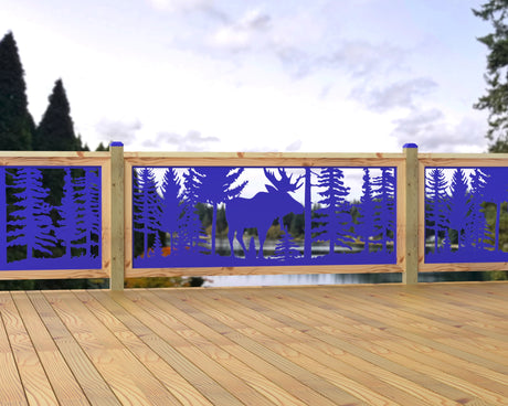 80"x30" - Single Moose Landscape Fence/Gate Panel Insert - Madison Iron and Wood