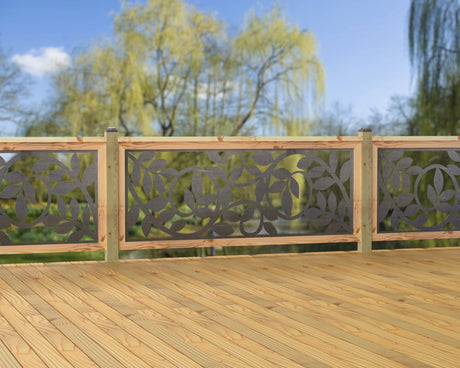 80"x30" - Vine Pattern Fence/Gate Panel Insert - Madison Iron and Wood