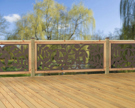 80"x30" - Vine Pattern Fence/Gate Panel Insert - Madison Iron and Wood