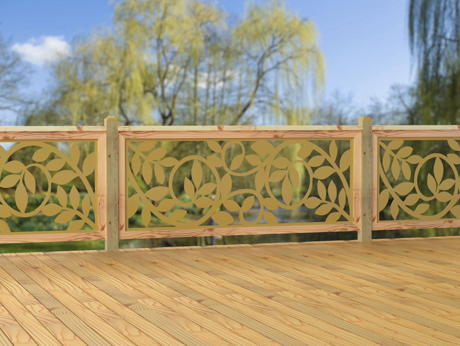 80"x30" - Vine Pattern Fence/Gate Panel Insert - Madison Iron and Wood