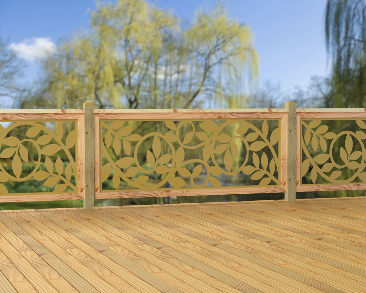 80"x30" - Vine Pattern Fence/Gate Panel Insert - Madison Iron and Wood