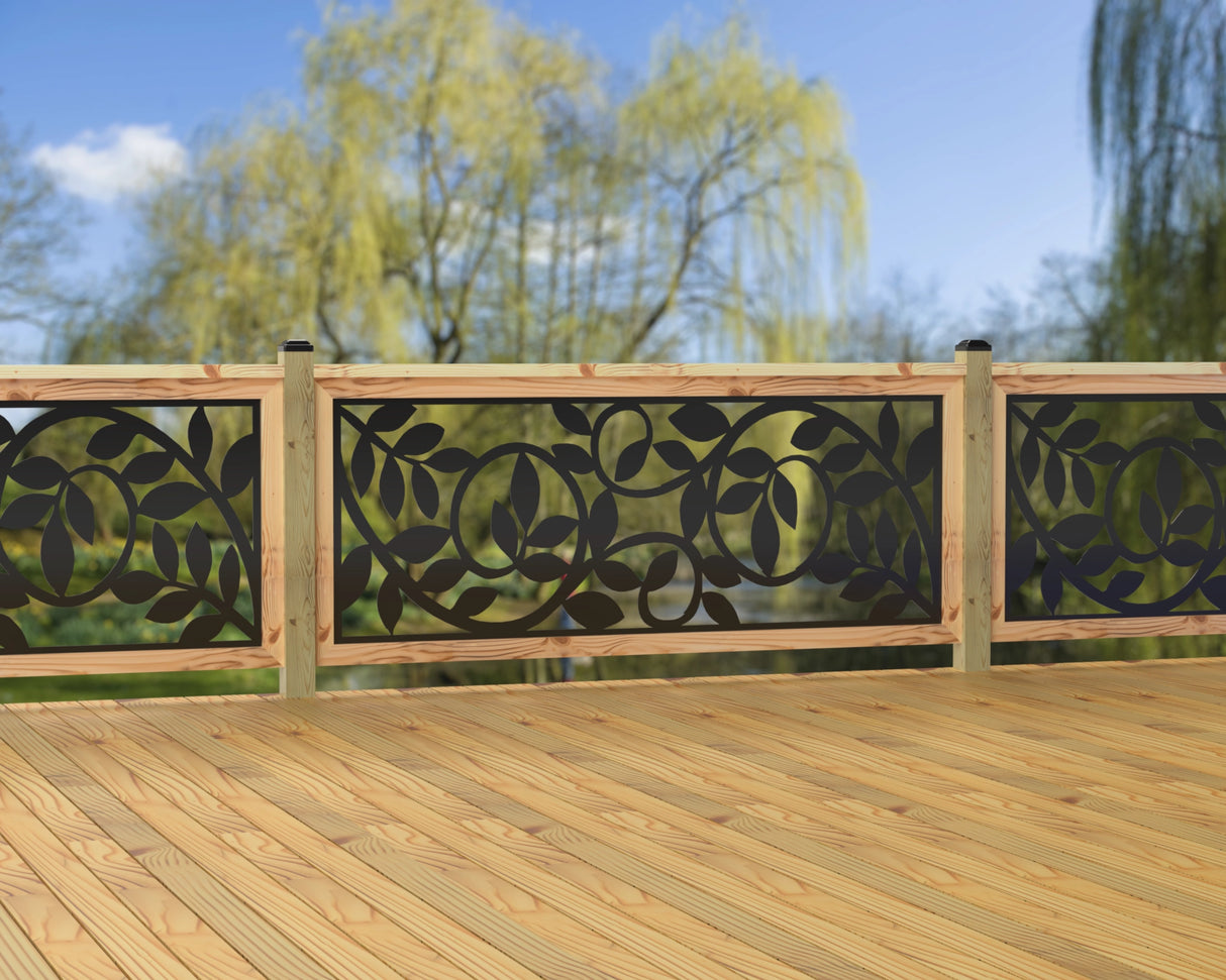 80"x30" - Vine Pattern Fence/Gate Panel Insert - Madison Iron and Wood