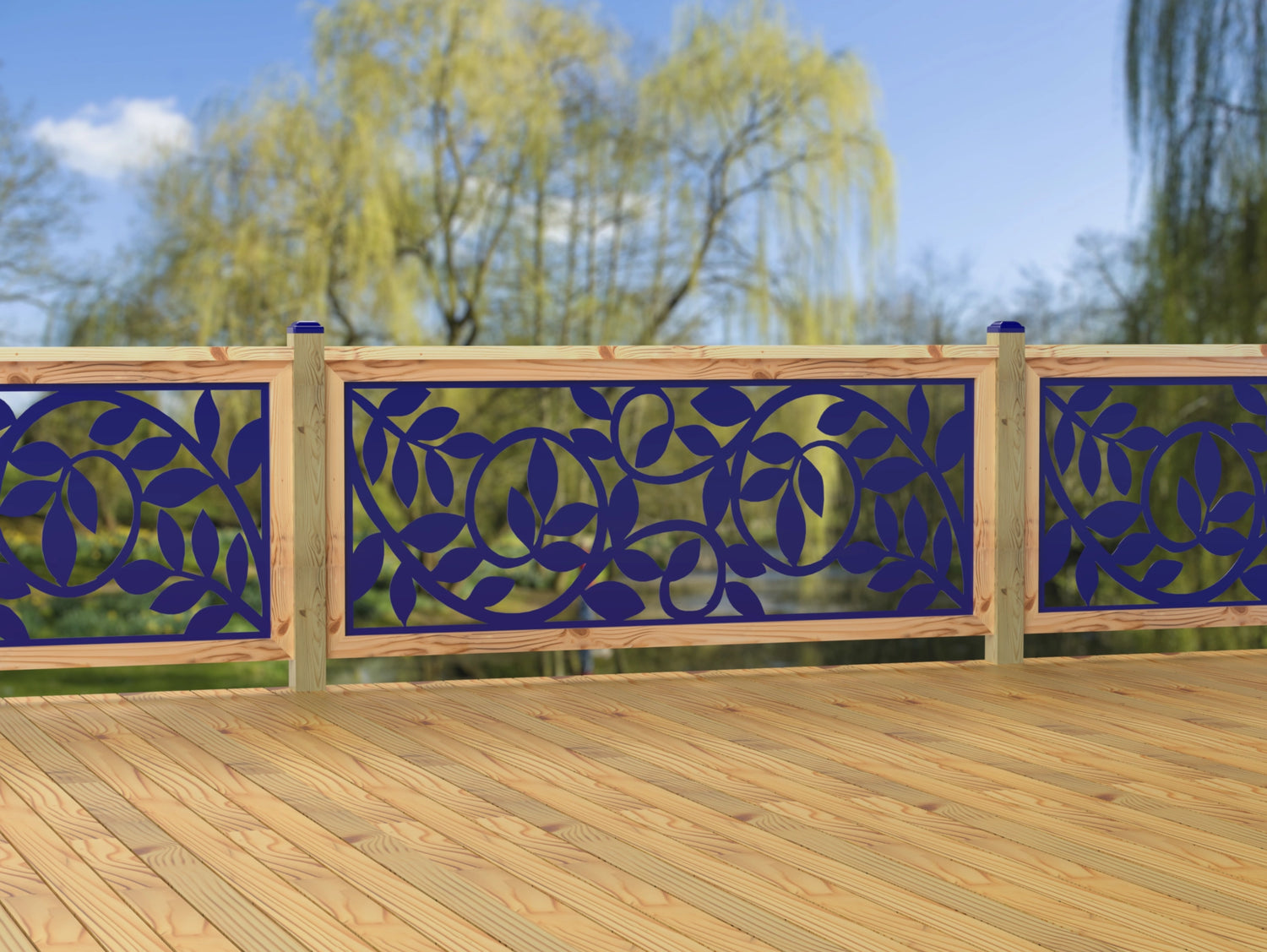 80"x30" - Vine Pattern Fence/Gate Panel Insert - Madison Iron and Wood